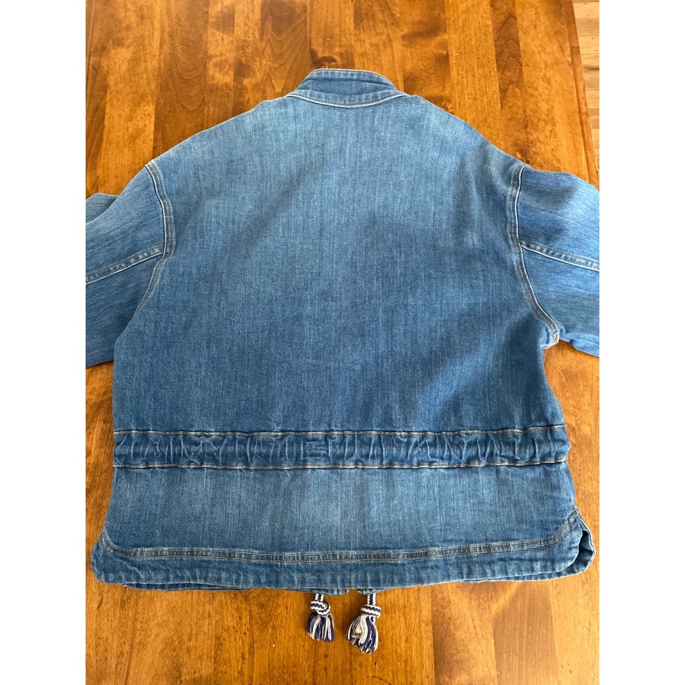 Veronica Beard Roz Drawstring Denim Jacket Astra Wash Blue XS - Picture 5 of 16